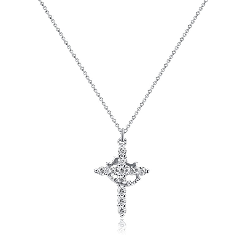 Crown & Cross Pendant Choker Necklace