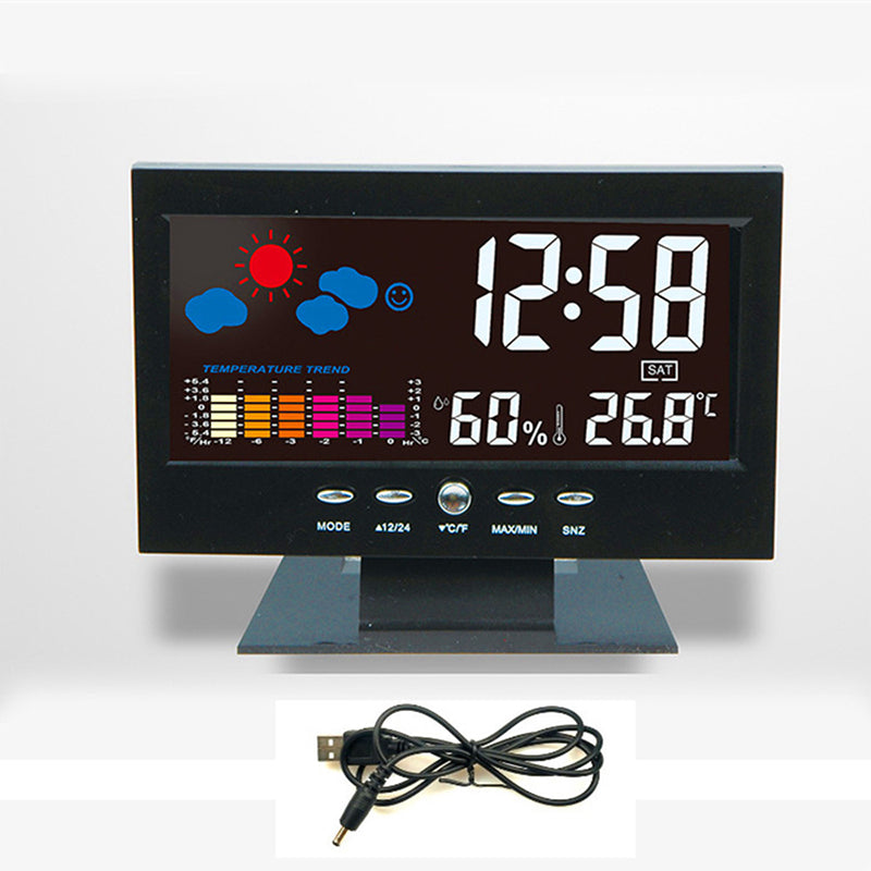 Digital LED Temperature Humidity Monitor Alarm Clock