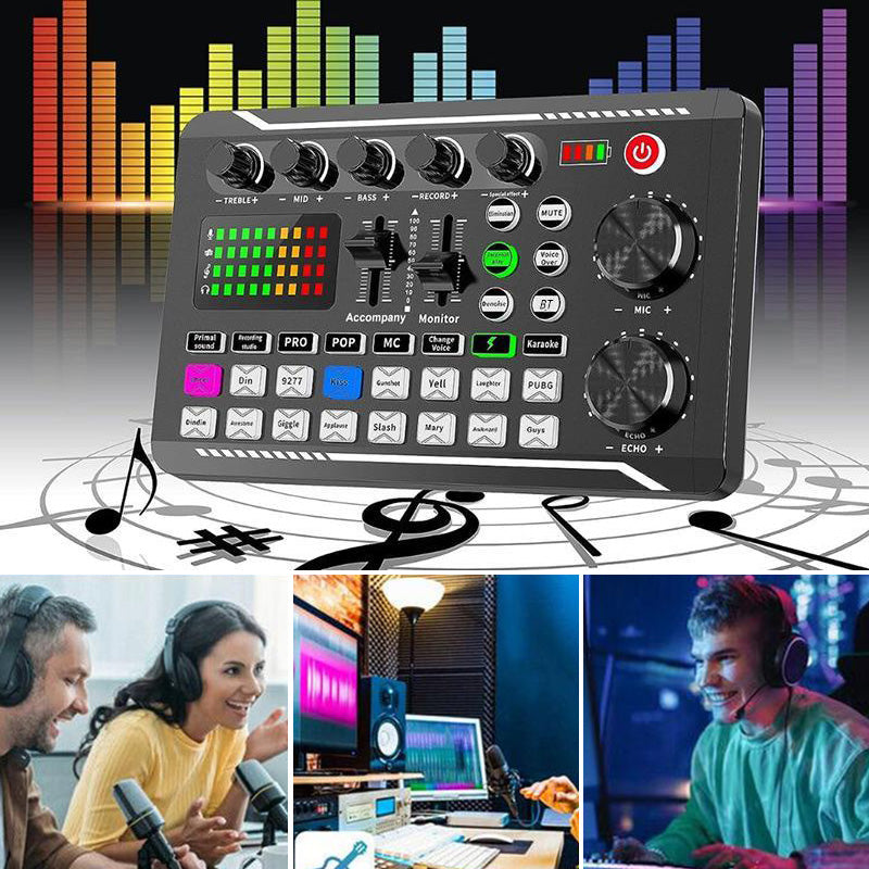 Live Sound Card with DJ Mixer and Voice Changer