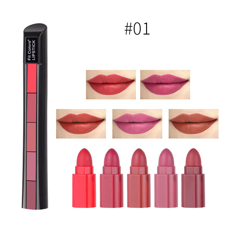 Matte 5-color Lipstick Combination