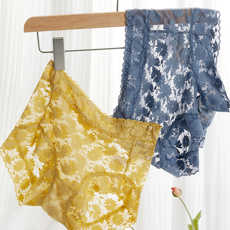 French Ice Silk Lace Belly Panties