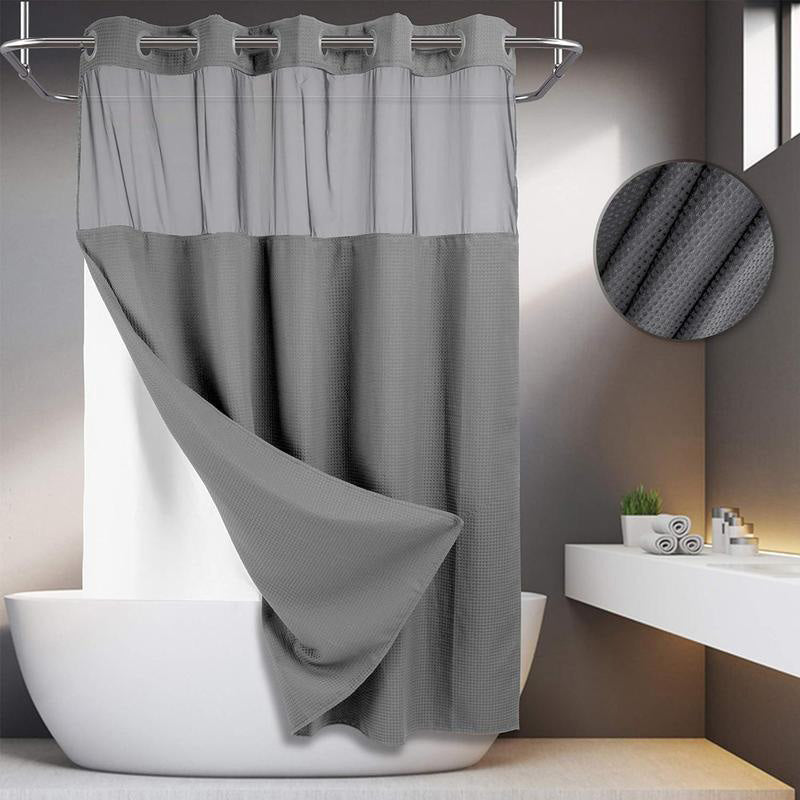 Waffle Pattern Double Layer Shower Curtain