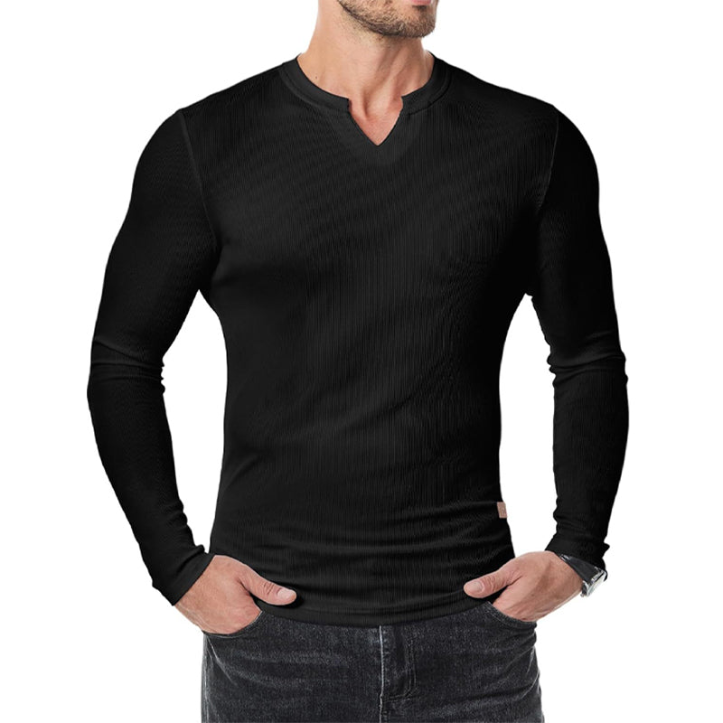 Men's Slim Fit V-Neck Longline Muscle Shirt