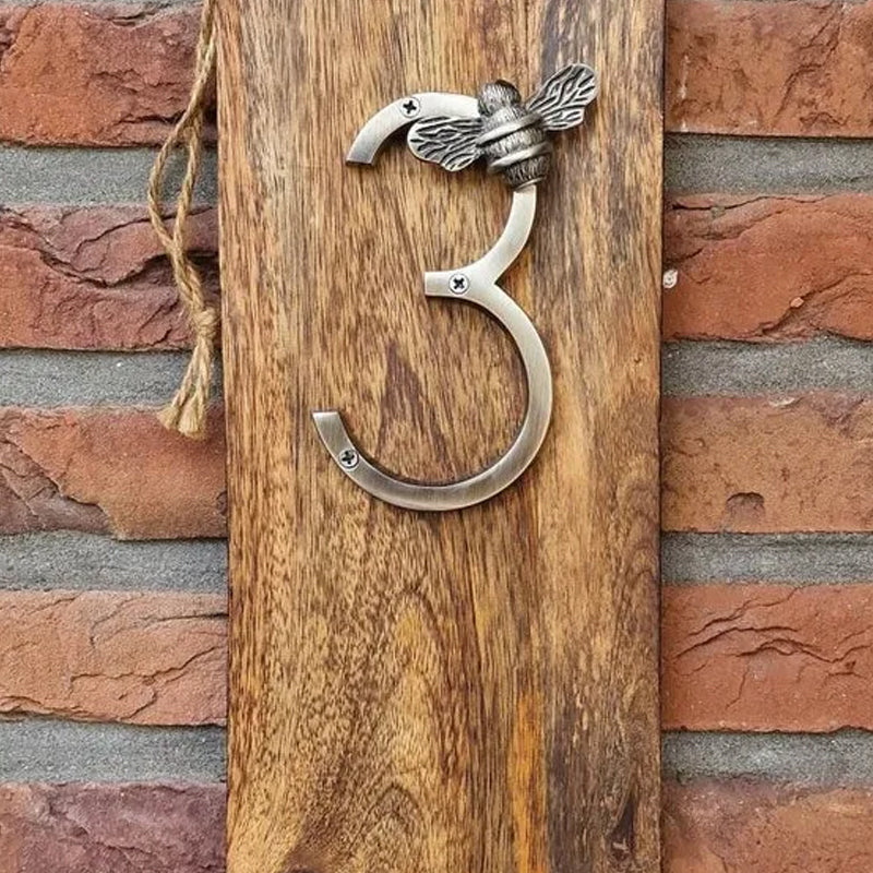 Bee House Number Sign