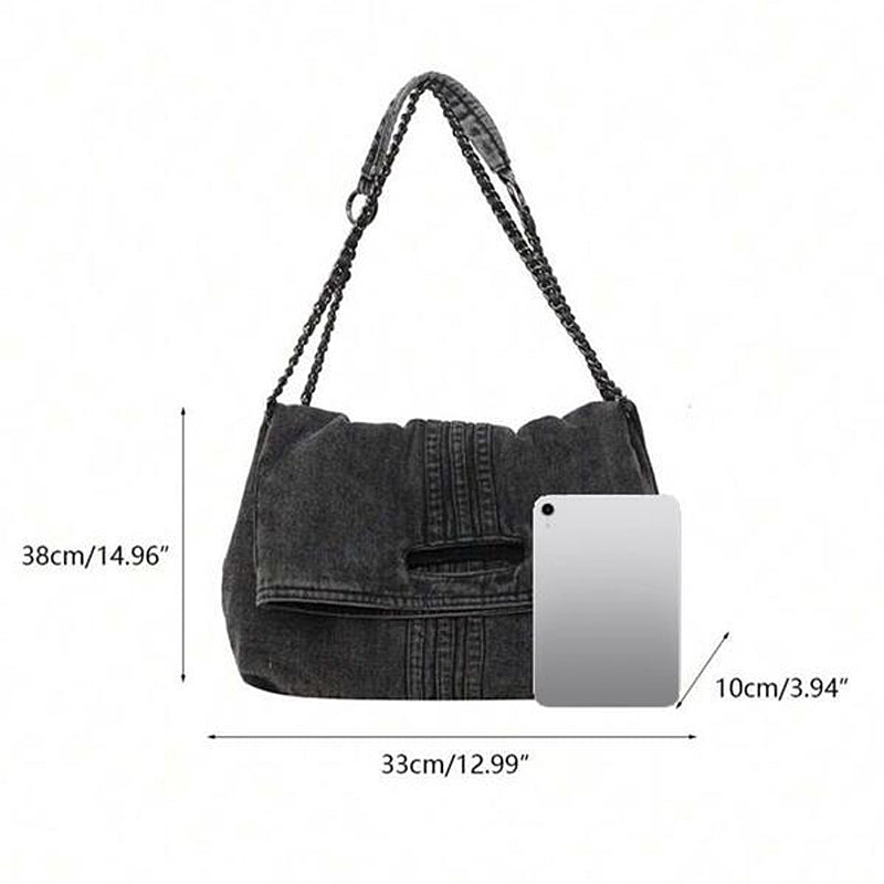 Women's Denim Chain Strap Crossbody Bag