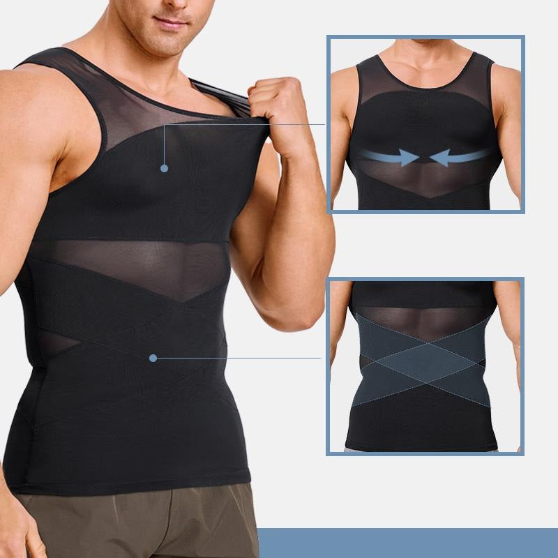 Men's High Stretch Mesh Body Shaping Tank Top