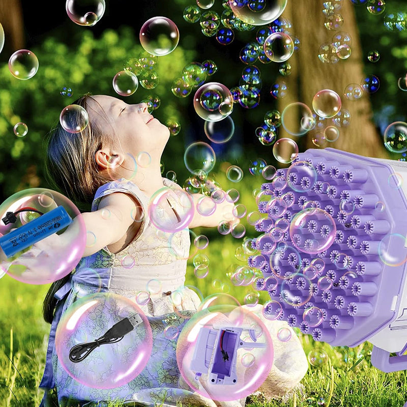 Bubble Machine Gun with 69 Holes And Colorful Lights