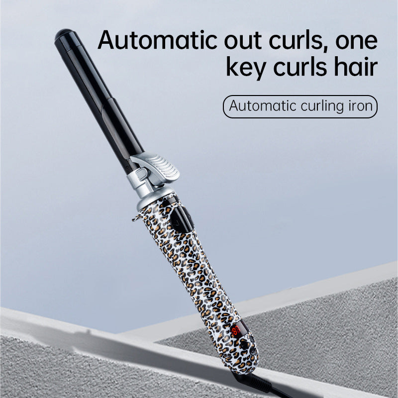 Leopard print automatic curling iron