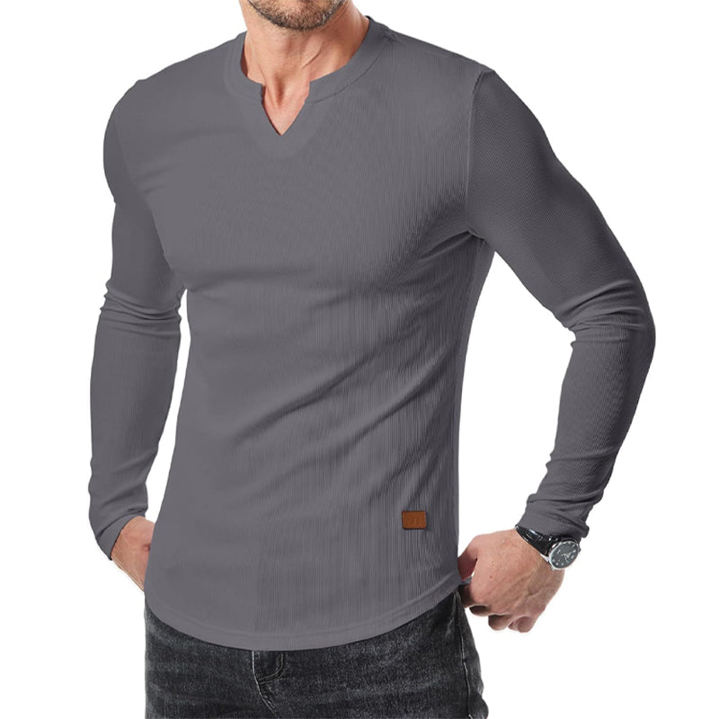 Men's Slim Fit V-Neck Longline Muscle Shirt