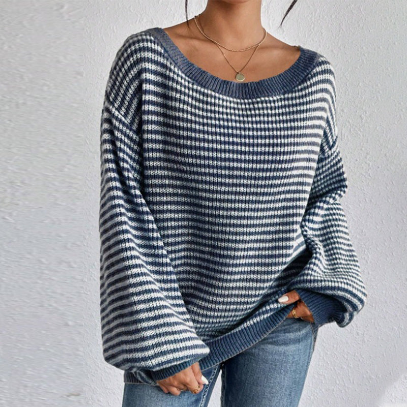 Women's Striped Drop Shoulder Sweater