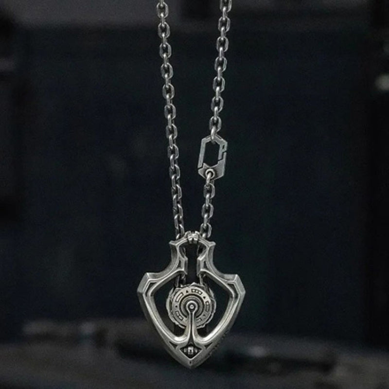 Mechanical Rotating Gear Pendant Necklace