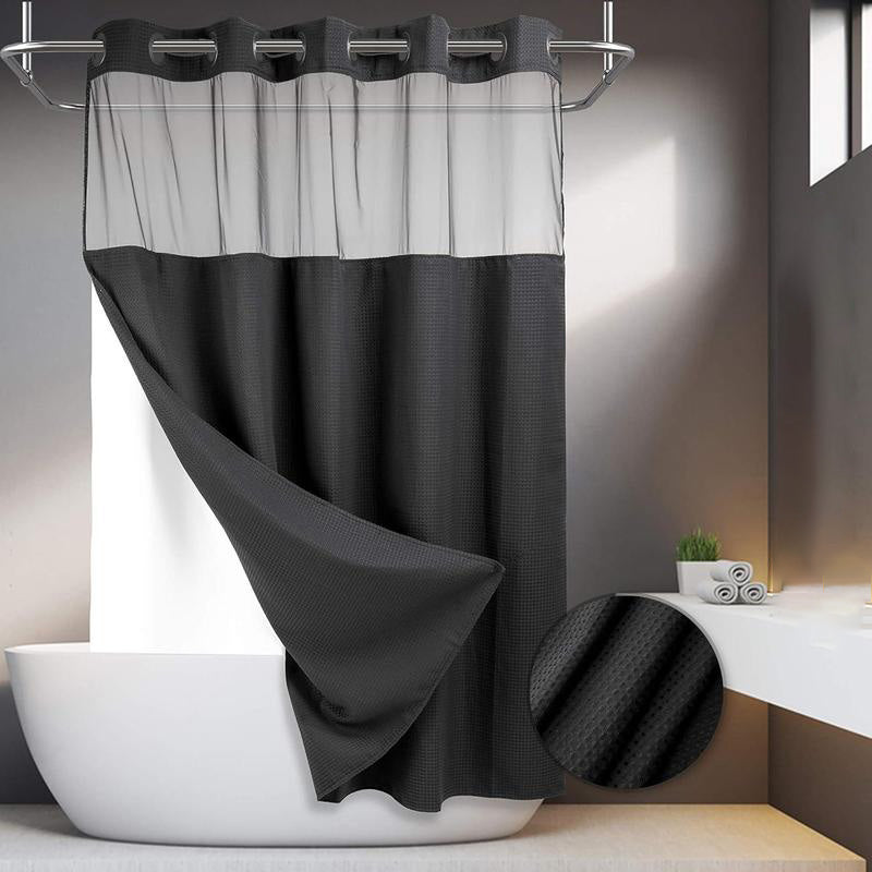 Waffle Pattern Double Layer Shower Curtain