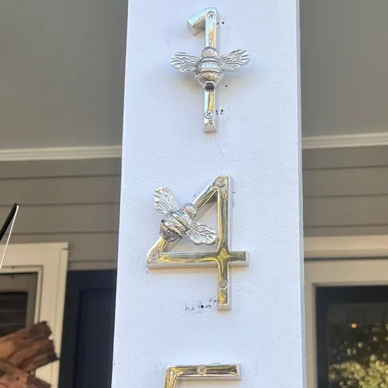 Bee House Number Sign