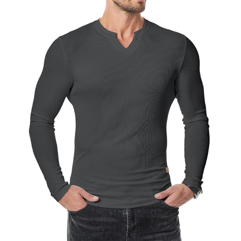 Men's Slim Fit V-Neck Longline Muscle Shirt