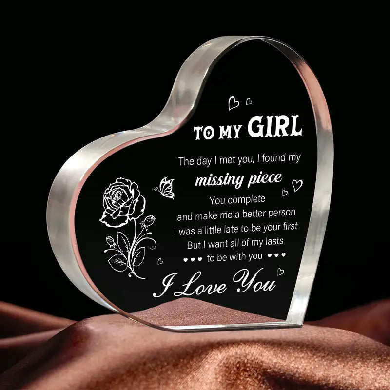 Clear Heart Shaped Acrylic Ornament