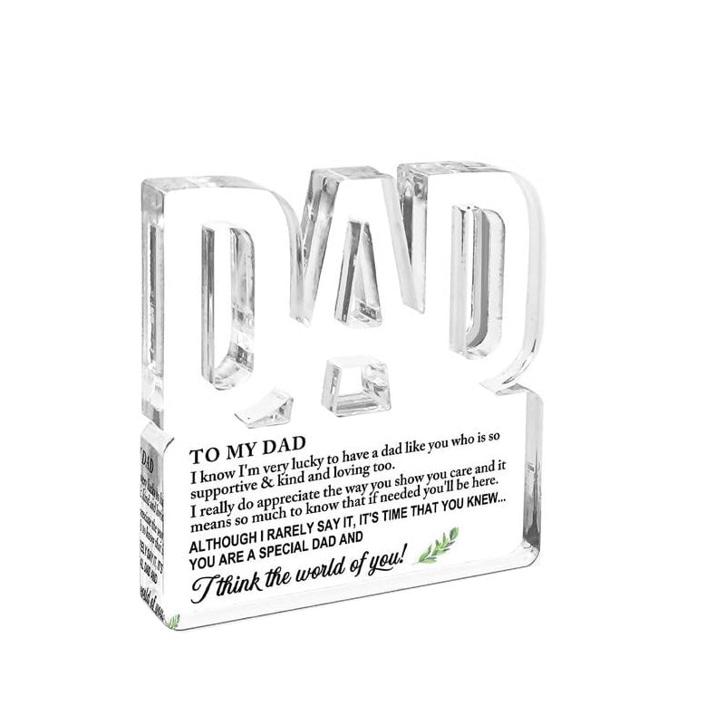 Clear Acrylic Letter Plaque For Dad