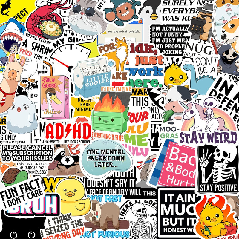 Set of 130 Pcs Funny Saying Stickers