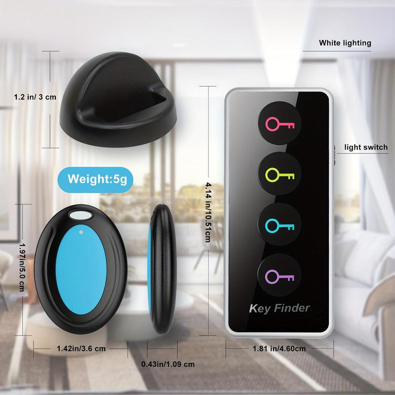 Wireless RFID Locator Key Finder With 4 Receiver & LED Flashlight Function