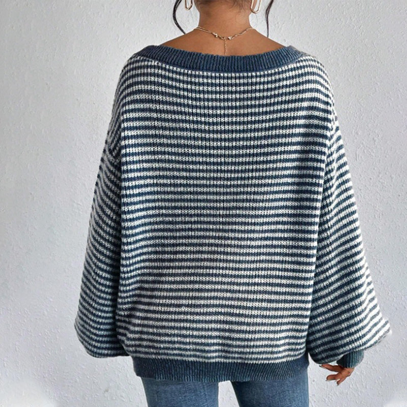 Women's Striped Drop Shoulder Sweater