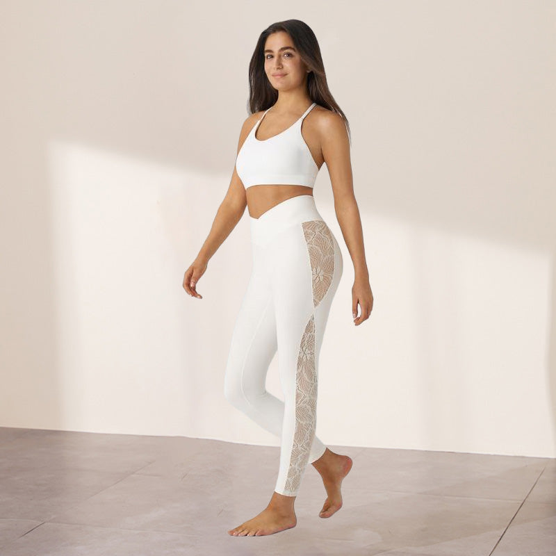 High Waist Lace Yoga Pants