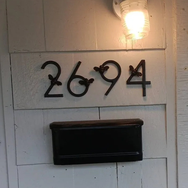 Bee House Number Sign