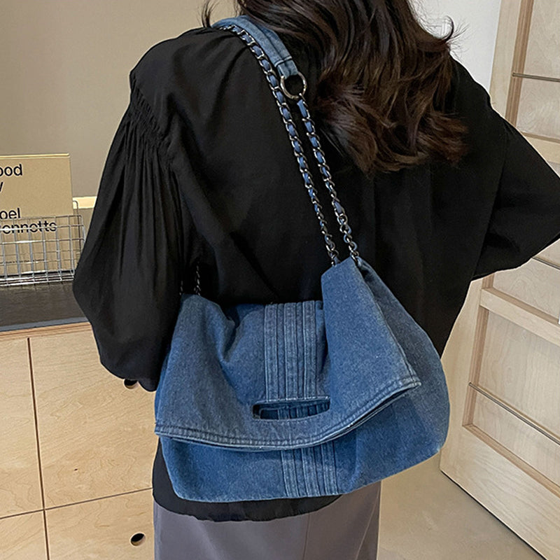 Women's Denim Chain Strap Crossbody Bag