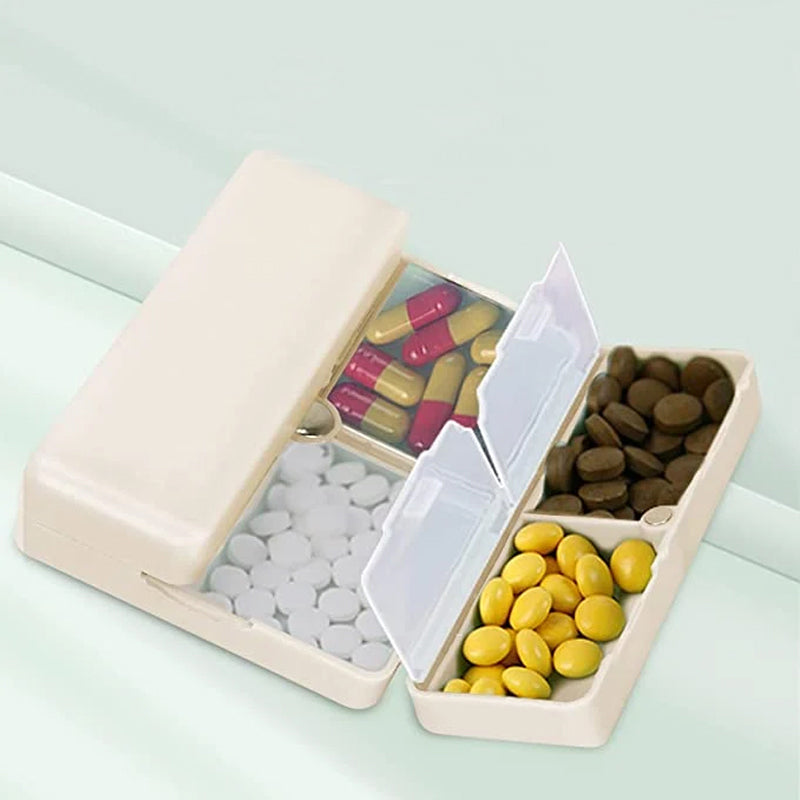 Portable Magnetic Pill Box With 7 Compartments