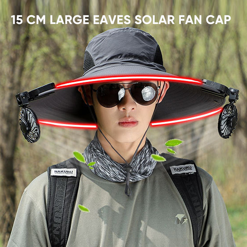 Solar & USB Charging Fan Outdoor Fishing Hat