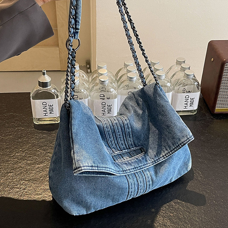 Women's Denim Chain Strap Crossbody Bag