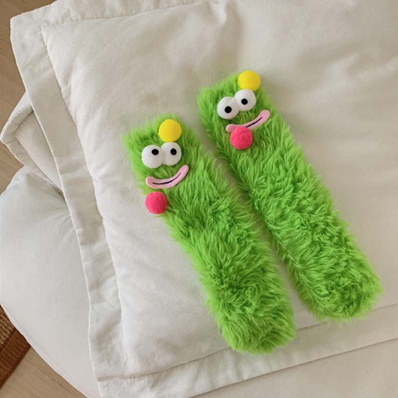 Warm Cozy Fluffy Cartoon Monster Socks