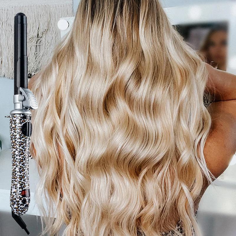 Leopard print automatic curling iron