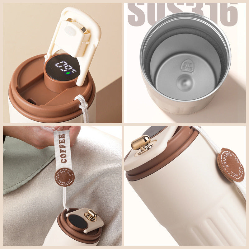 Smart Stainless Steel Coffee Cup with Temperature Display