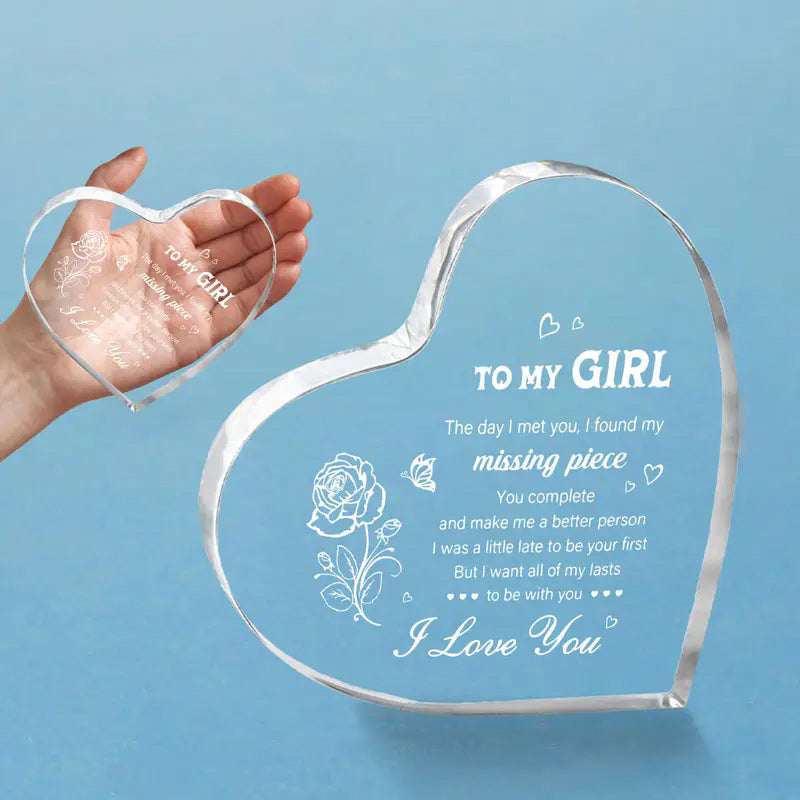 Clear Heart Shaped Acrylic Ornament