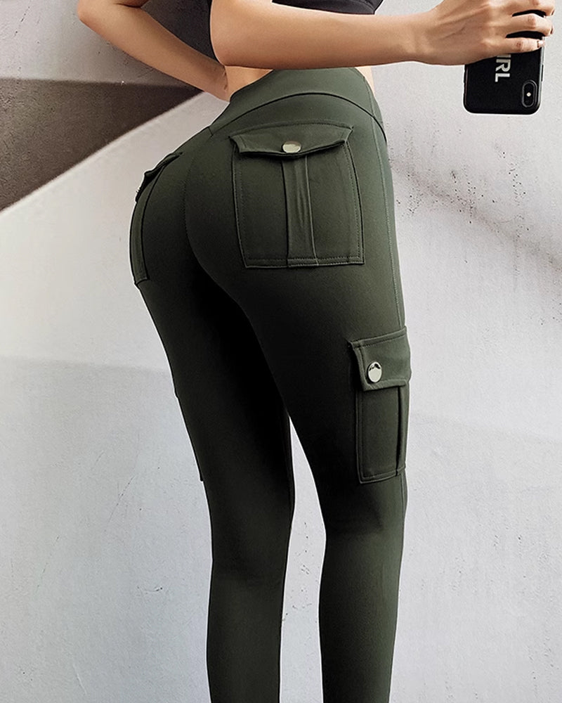 Pocket Design Butt Lifting Active Leggings