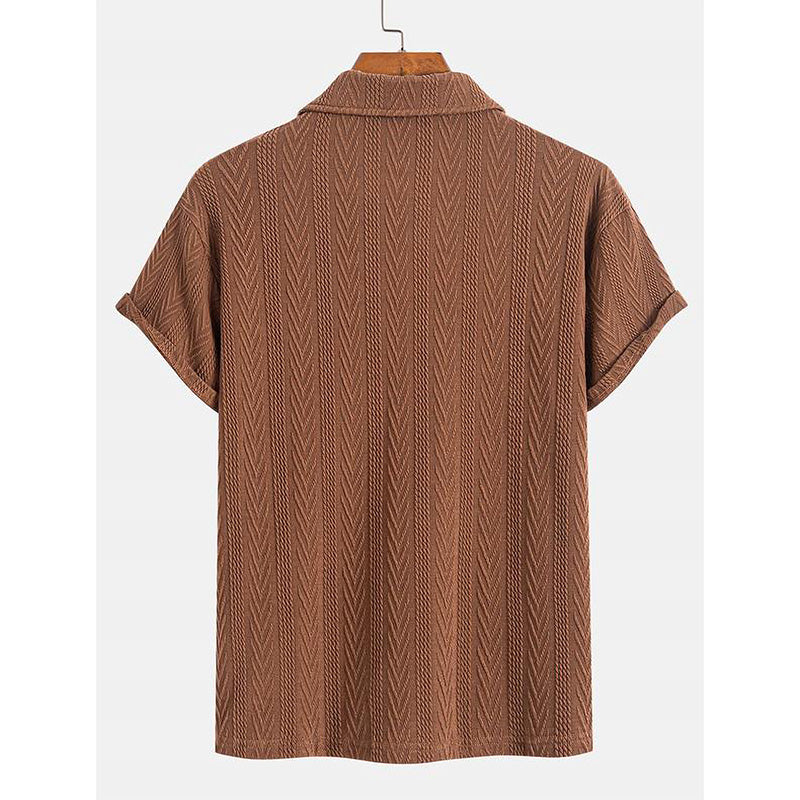 Regular Fit Plain Textured Polo Shirt