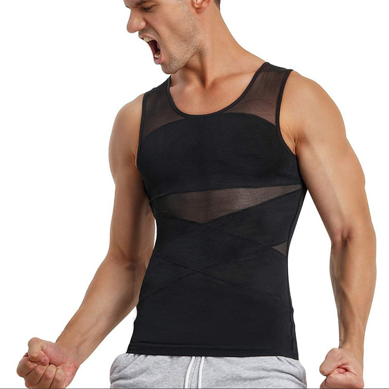 Men's High Stretch Mesh Body Shaping Tank Top