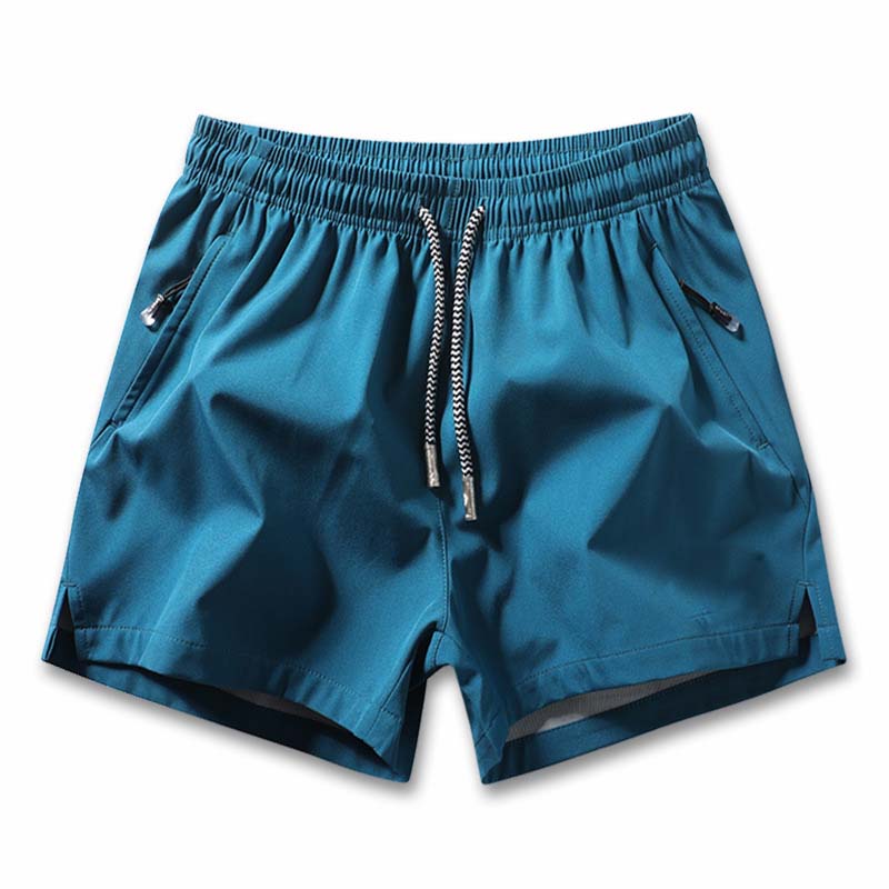 Men's Plain Solid Color Drawstring Pocket Shorts