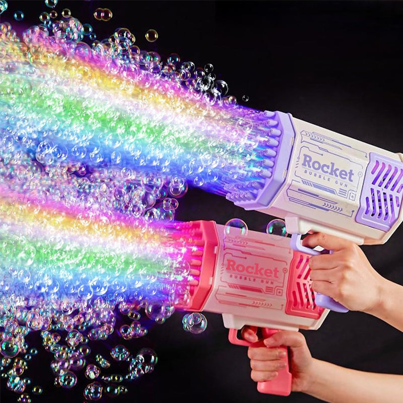 Bubble Machine Gun with 69 Holes And Colorful Lights