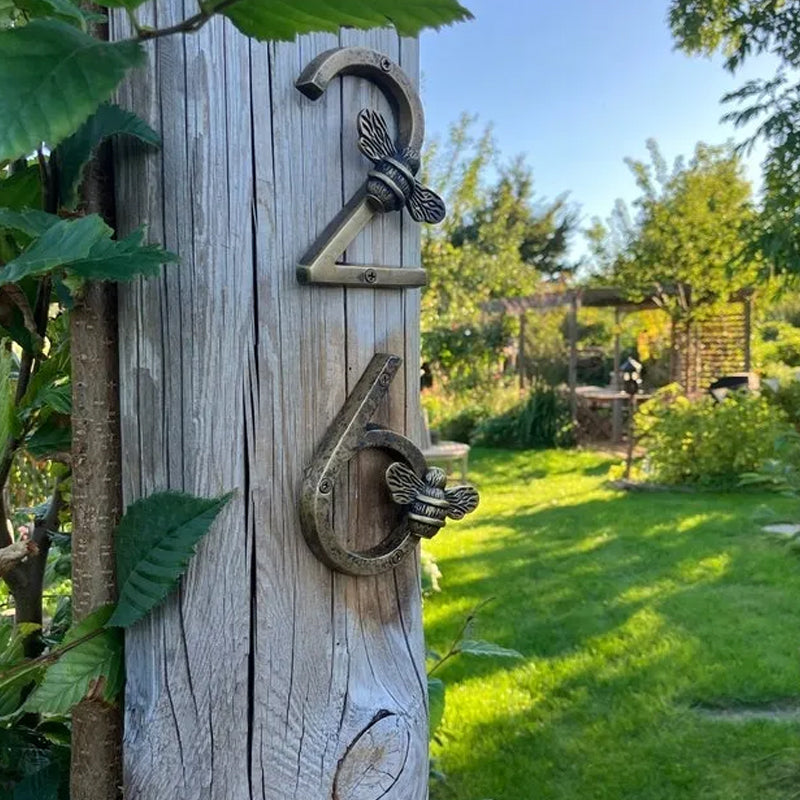 Bee House Number Sign