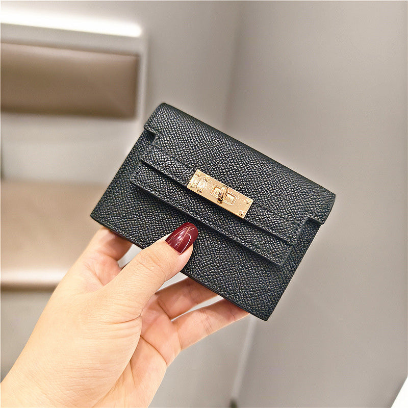 Minimalist PU Leather Zipper Card Holder