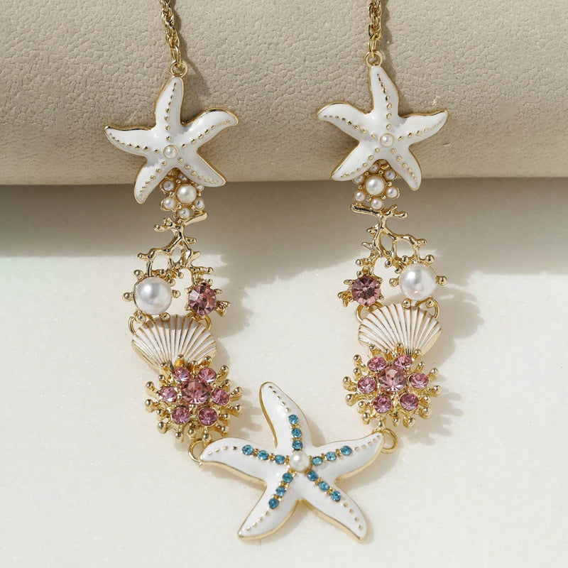 Shell Starfish Pearl Necklace