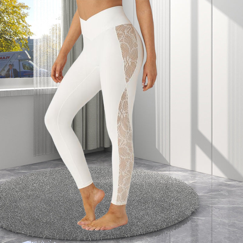 High Waist Lace Yoga Pants