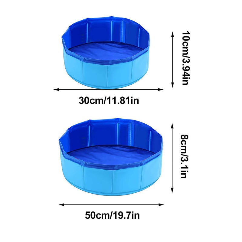 Folding pet pool with toys