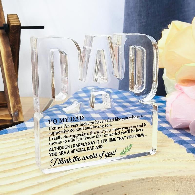 Clear Acrylic Letter Plaque For Dad