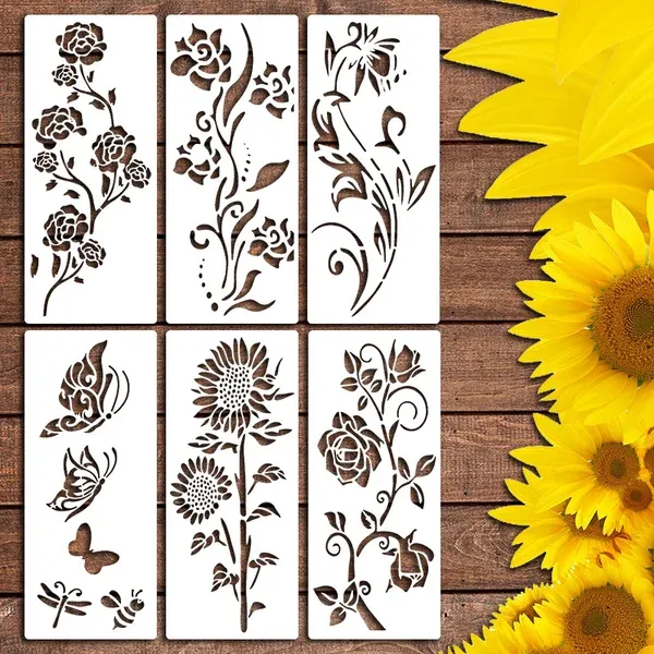 🔥DIY Decoration🌻 - Garden Fence Large Flower Drawing Stencils