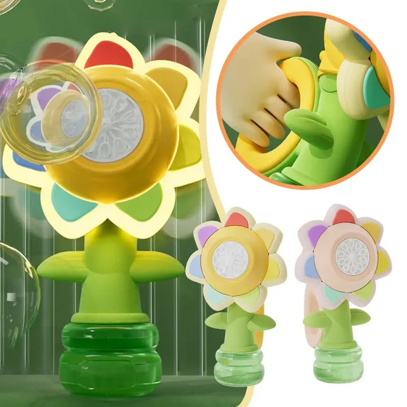 Sunflower Shaped Portable Electric Bubble Maker Toy