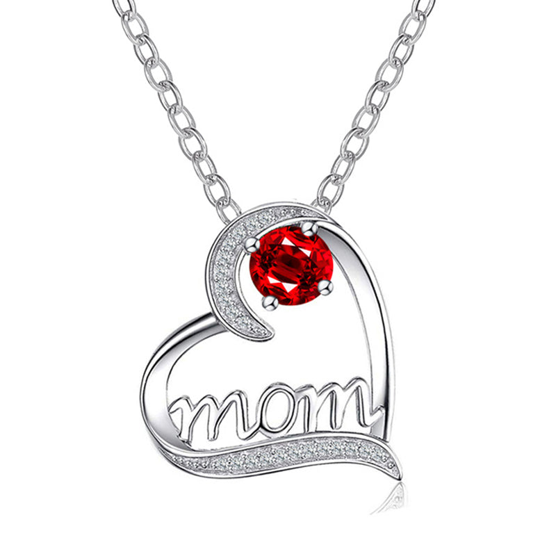 Mom Necklace with Crystal