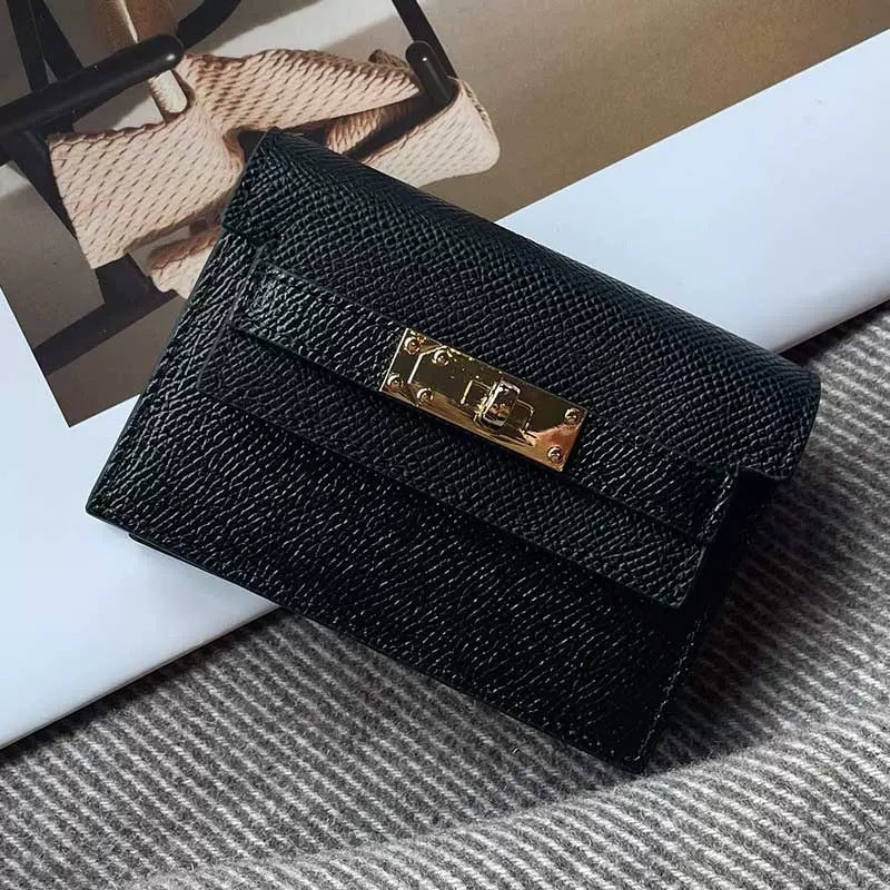 Minimalist PU Leather Zipper Card Holder