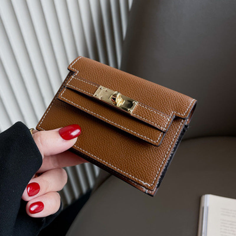 Minimalist PU Leather Zipper Card Holder