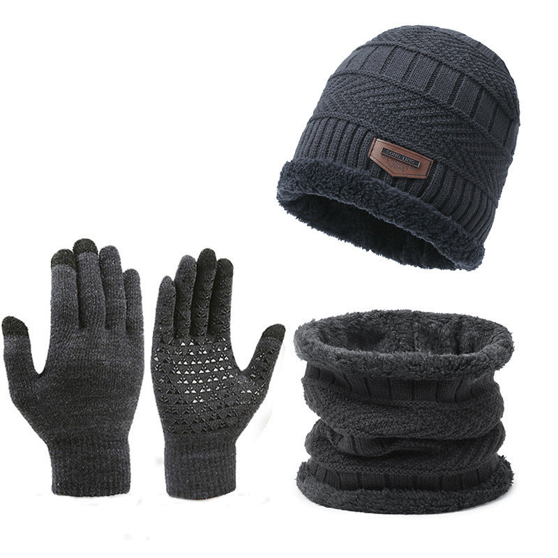 Men's and Women's Unisex Hat Neck Scarf Gloves 3 Piece Set